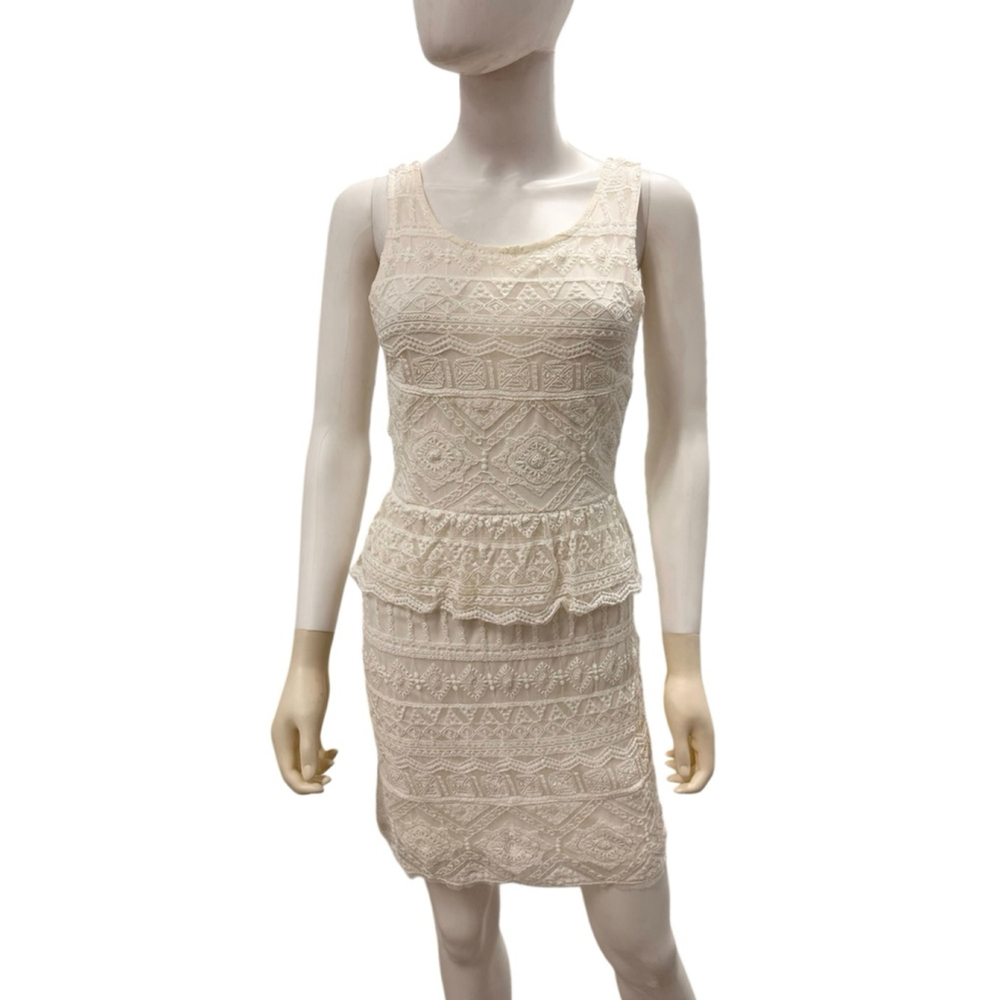 American Eagle Outfitters Beige Lace Mini Dress Size 6